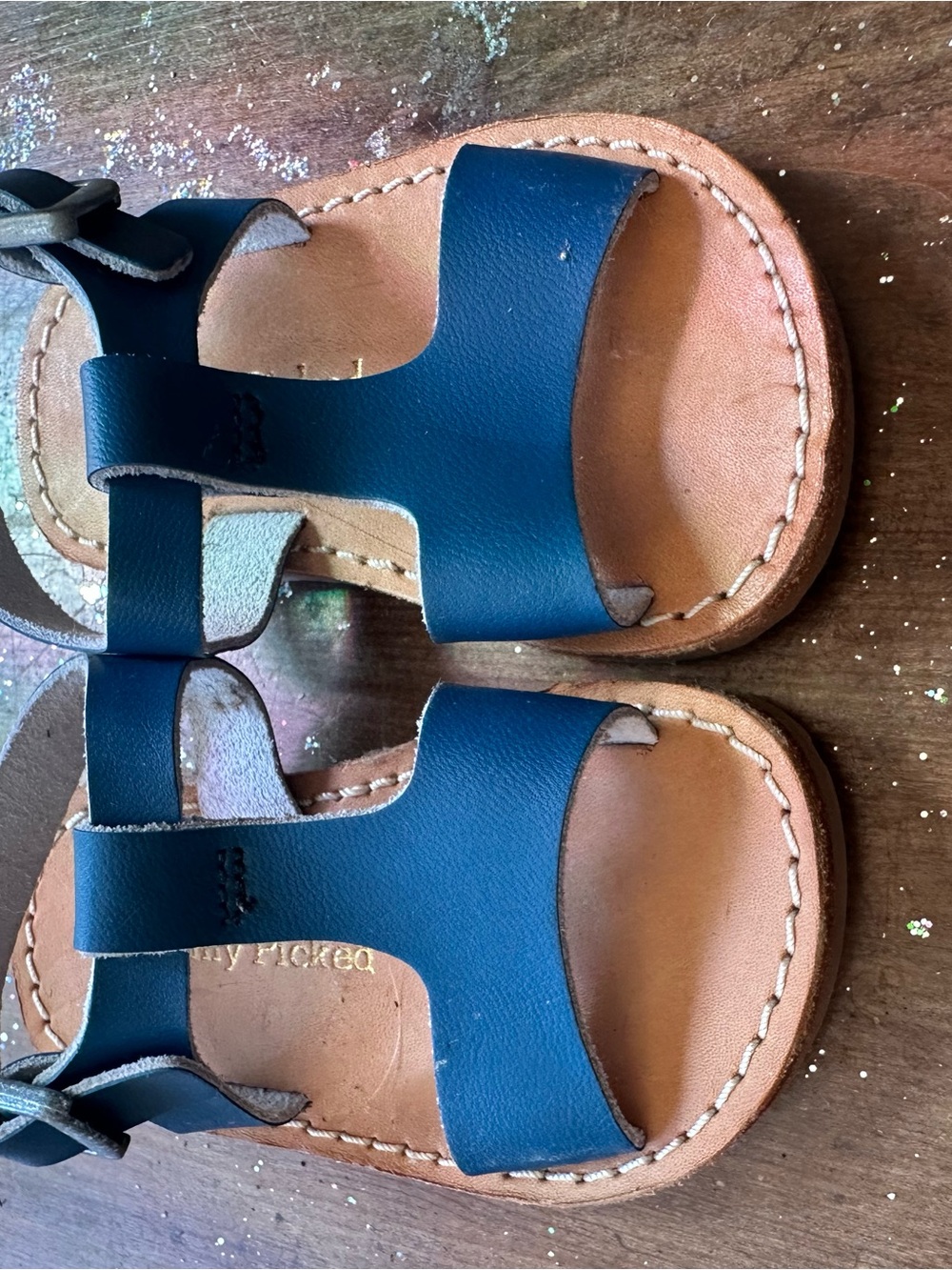 Freshly Picked Navy Leather Kids Sandals